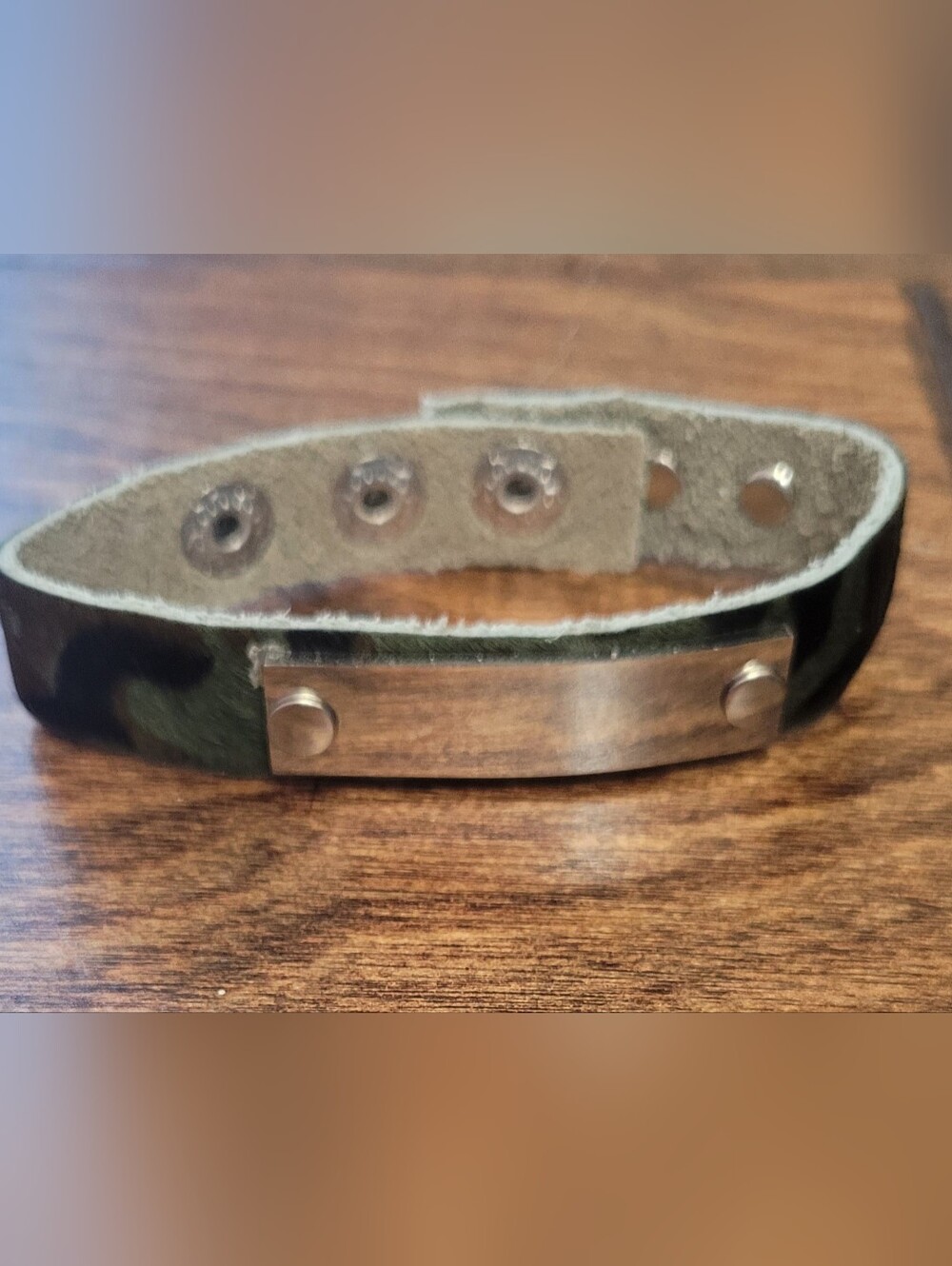 (12) PLUNDER Genuine Leather Adjustable Camo Print ID Bracelets